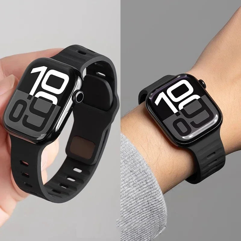 Strap For Apple Watch Band 49mm 44mm 45mm 41mm 40mm 42mm 38mm Soft Silicone sport Bracelet iwatch Serise 8 7 SE 6 5 9 Ultra 49mm