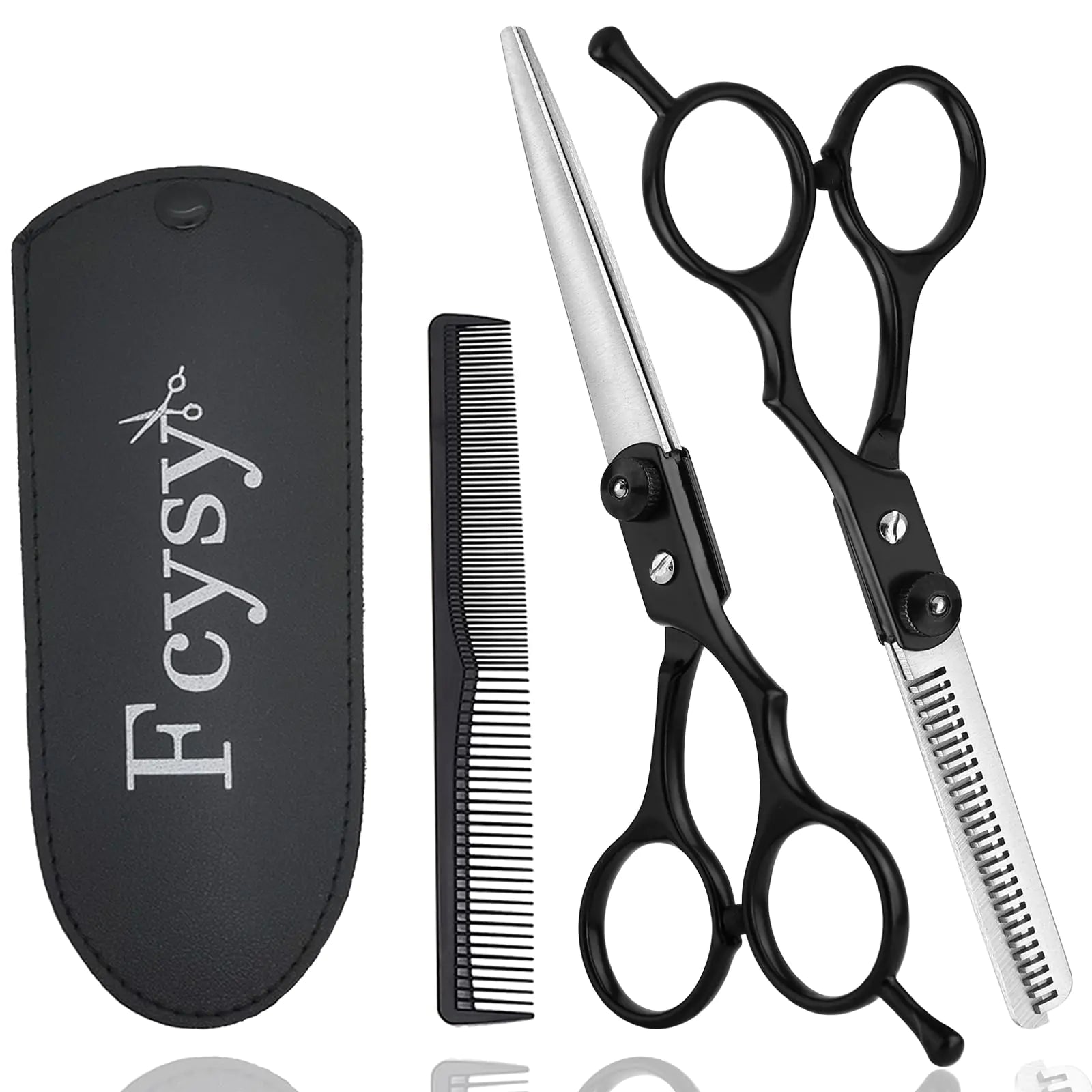 Set de Tijeras para Cortar el Cabello y Adelgazar Fcysy Tijeras de Peluquería Profesional Kit de Tijeras para el Cabello 6 Pulgadas Tijeras de Corte de Pelo Tijeras para Estilistas Tijeras para Salón de Belleza Set Profesional