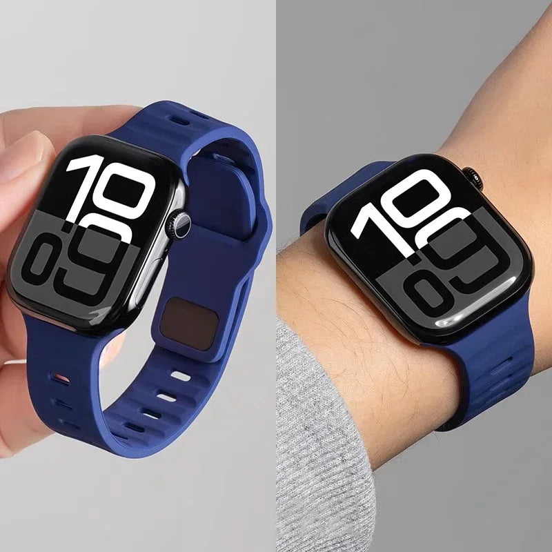 Strap For Apple Watch Band 49mm 44mm 45mm 41mm 40mm 42mm 38mm Soft Silicone sport Bracelet iwatch Serise 8 7 SE 6 5 9 Ultra 49mm