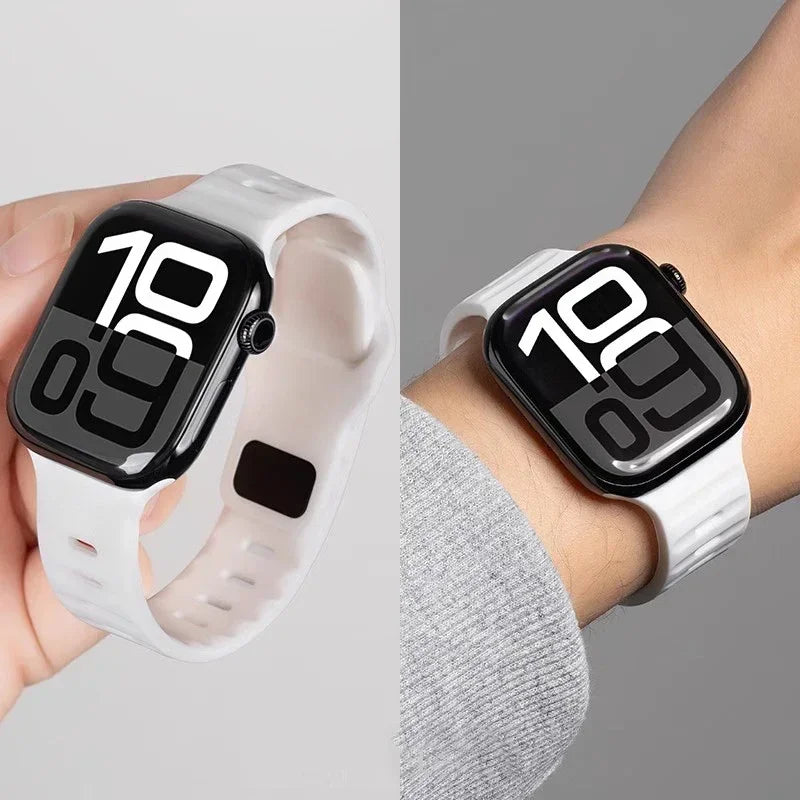 Strap For Apple Watch Band 49mm 44mm 45mm 41mm 40mm 42mm 38mm Soft Silicone sport Bracelet iwatch Serise 8 7 SE 6 5 9 Ultra 49mm