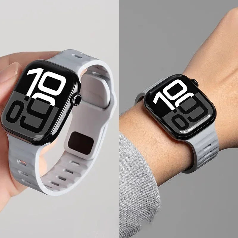 Strap For Apple Watch Band 49mm 44mm 45mm 41mm 40mm 42mm 38mm Soft Silicone sport Bracelet iwatch Serise 8 7 SE 6 5 9 Ultra 49mm