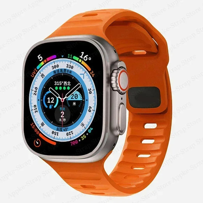 Strap For Apple Watch Band 49mm 44mm 45mm 41mm 40mm 42mm 38mm Soft Silicone sport Bracelet iwatch Serise 8 7 SE 6 5 9 Ultra 49mm