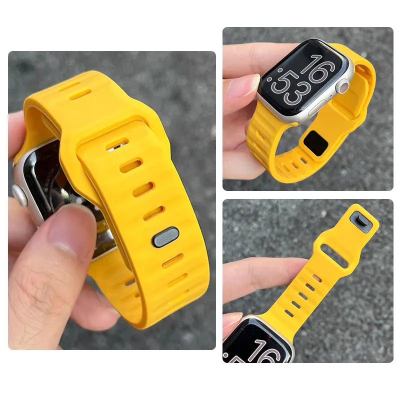 Strap For Apple Watch Band 49mm 44mm 45mm 41mm 40mm 42mm 38mm Soft Silicone sport Bracelet iwatch Serise 8 7 SE 6 5 9 Ultra 49mm