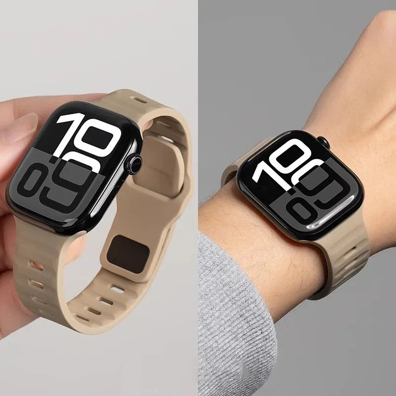 Strap For Apple Watch Band 49mm 44mm 45mm 41mm 40mm 42mm 38mm Soft Silicone sport Bracelet iwatch Serise 8 7 SE 6 5 9 Ultra 49mm